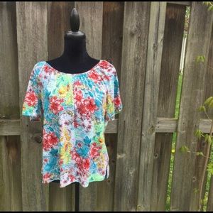 Tropical Print Blouse Size Large
